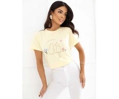 Italy Moda T-shirt-IR-TS-R2766.60-jasny geltona
