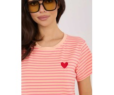 Italy Moda Marškinėliai moterims-IT-TS-22397.89-brzoskwiniowy
