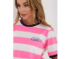Italy Moda Marškinėliai moterims-IT-TS-22533.55-fluo rožinė