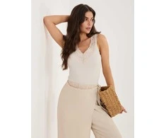 Italy Moda Top-MI-TP-A30909.95-jasny smėlio spalva