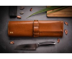 Solier Accessories Personalised leather knife case Solier SA44 juodas