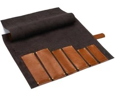 Solier Accessories Personalised leather knife case Solier SA44 camel