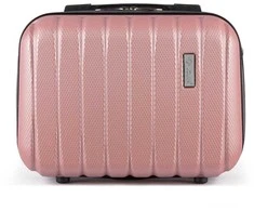 Kelioninis Solier Luggage Kosmetinis kelionių lagaminėlis XS ABS STL902 - Rožinis auksas