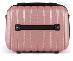 Kelioninis Solier Luggage Kosmetinis kelionių lagaminėlis XS ABS STL902 - Rožinis auksas