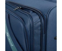 Kelioninis Solier Luggage Vidutinis lagaminas M 23 Solier SOFTFLEX STL2240 - mėlyna ir rudas