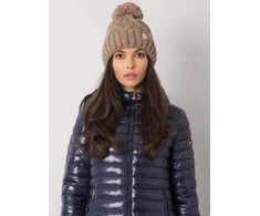 Kepurė Rue Paris Cap-JK-CZ-31.18-tamsiai smėlio spalvos