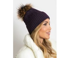 Kepurė Wool Fashion Italia Cap-AT-CZ-173501.44-tamsiai violetinė