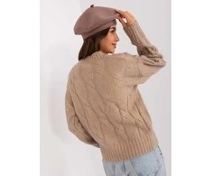 Kepurė Wool Fashion Italia Cap-AT-CZ-231305.82P-tamsiai smėlio spalvos