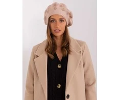 Kepurė Wool Fashion Italia Cap-AT-CZ-2318.30-smėlio spalvos