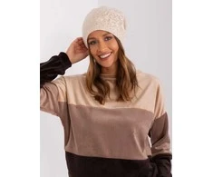 Kepurė Wool Fashion Italia Cap-AT-CZ-23250.01P-šviesiai smėlio spalvos