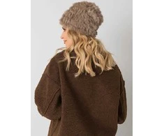 Kepurė Wool Fashion Italia Cap-AT-CZ-16801.38-tamsiai smėlio spalvos