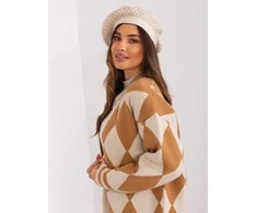 Kepurė Wool Fashion Italia Cap-AT-CZ-231605.21P-šviesiai smėlio spalvos