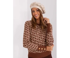Kepurė Wool Fashion Italia Cap-AT-CZ-2318.26-šviesiai smėlio spalvos
