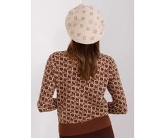 Kepurė Wool Fashion Italia Cap-AT-CZ-2318.26-šviesiai smėlio spalvos