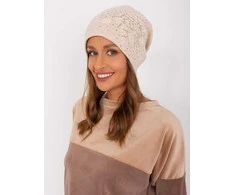 Kepurė Wool Fashion Italia Cap-AT-CZ-23250.01P-šviesiai smėlio spalvos