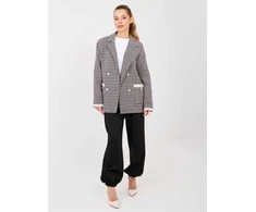 Lakerta Švarkas moterims -LK-MA-510149.93-juoda-rožinė