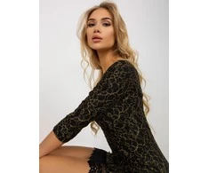 Lakerta Suknelė-LK-SK-506068.86P-juoda ir auksinė