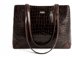 Large Leather Shopper Bag Solier FL56 Alen – Brown