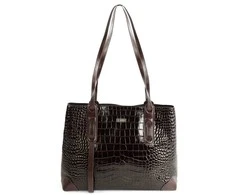 Large Leather Shopper Bag Solier FL56 Alen – Brown