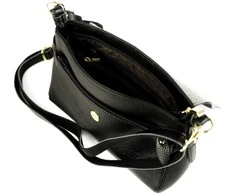Leather Crossbody Shoulder Bag Solier FL52 Alessa – Juodas