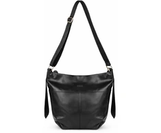 Leather Shopper Hobo Bag Solier FL46 Seline – Juodas