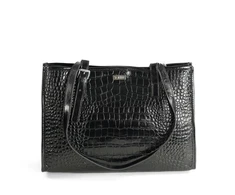 Leather Textured Shopper Shoulder Bag Solier FL55 Lune – Juodas