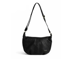 Leather Women’s Baguette Shoulder Bag Solier FL53 Mirelle – Juodas