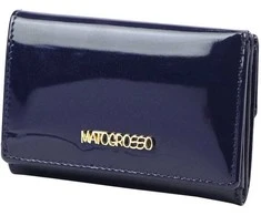 Natūralios lakuotos odos moteriška piniginė Mato Grosso 0900-32 RFID – tamsiai mėlyna