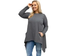 Relevance Bluzka-RV-BZ-7054-1.06-ciemny pilka