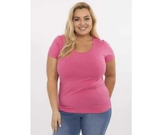 Relevance T-shirt-RV-TS-A556.03-ciemny rožinė