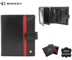Rovicky Portfel męski skórzany 22316L-RVTP Juodas+Raudonas