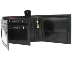 Rovicky Portfel męski skórzany 22320-RVTP Juodas+Raudonas