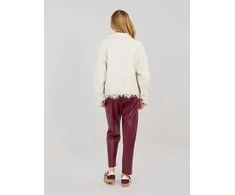 Rue Paris Kelnės-IT-SP-FL8576.06P-ciemny raudona