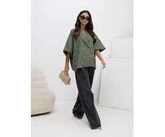 Rue Paris Płaszcz-IT-KR-FL10153KSM.91-khaki