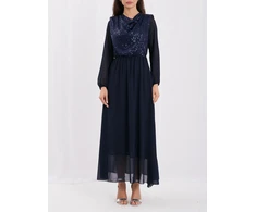 Rue Paris Sukienka-IT-SK-21832.99-tamsiai mėlyna