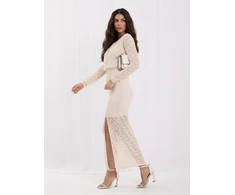 Rue Paris Sukienka-IT-SK-21853.70-jasny smėlio spalva