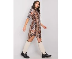 Rue Paris Suknelė-WN-SK-2230.39-juoda-smėlio spalvos