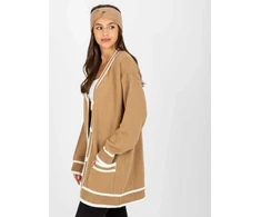 Rue Paris Megztinis-LC-SW-0333.06X-tamsiai smėlio spalvos
