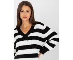 Rue Paris Megztinis-LC-SW-8030.29P-baltas ir juodas