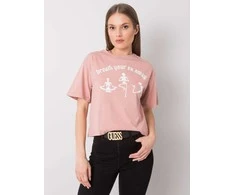 Rue Paris T-shirt-157-TS-0086.60P-ciemny rožinė