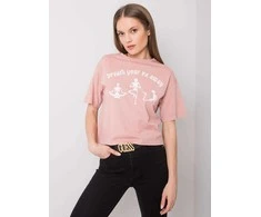 Rue Paris T-shirt-157-TS-0086.60P-ciemny rožinė