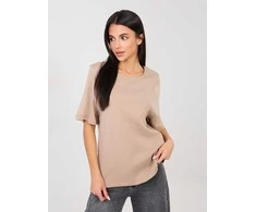 Rue Paris T-shirt-RV-TS-A1090.30-ciemny bezowy
