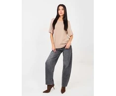Rue Paris T-shirt-RV-TS-A1090.30-ciemny bezowy