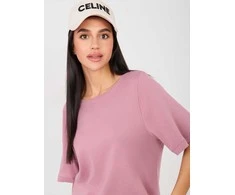 Rue Paris T-shirt-RV-TS-A1090.30-ciemny rožinė