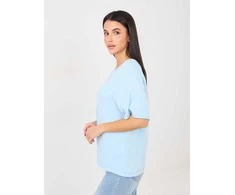 Rue Paris T-shirt-RV-TS-A1090.30-šviesiai mėlyna