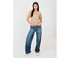Rue Paris T-shirt-RV-TS-A1094.45-ciemny bezowy