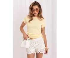Rue Paris T-shirt-RV-TS-A1467.98-jasny geltona