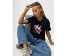 Rue Paris T-shirt-RV-TS-A1521.86-tamsiai mėlyna