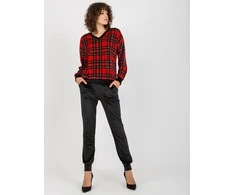 Rue Paris Veliūrinis treningas moterims RP-KMPL-8190-6.26X-juodai-raudonas