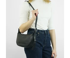 Small Leather Baguette Bag Solier FL47 Corin – Juodas